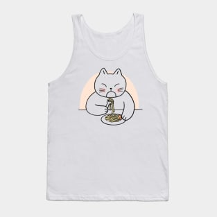 Cat eating spaghetti Tank Top